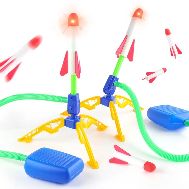 

Children's Foot-operated Cupola Flash Rocket Indoor Outdoor Sports One Person Launcher Cupola Toy Parent-child Sports Toys