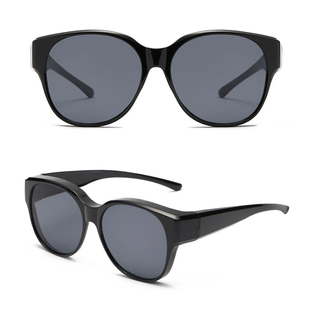 Modische UV-Schutz-Sonnenbrille Y2K Runder Rahmen Zum Übertragen auf Brillen Retro Schwarze Tönung für Damen und Herren – Detail 10