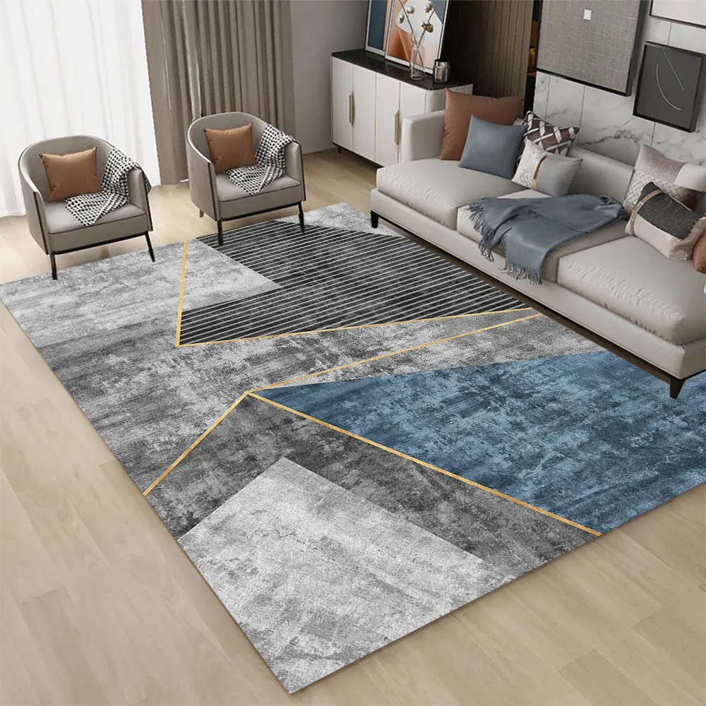 Large Living Room Rugs Grey Modern Patten Big Area Carpets Floor Decor -  Warmly Home