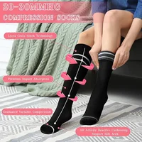 2 Pairs/4PCS  Maternity Compression Socks 20-30 mmHg Pregnancy Compression Socks Knitted Compression Socks for Women 1
