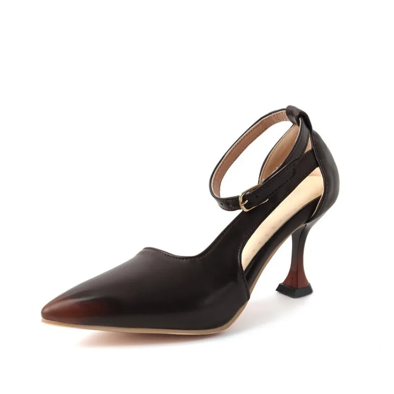 

Mixed Color 7.5cm High Heel Sandals New Women Summer Commuting Minimalist Black Blue Europe America High Heels Shoes Size 33-45