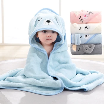 80x80cm Newborn Wrap Blanket Baby Soft Warm Cloak Blanket Children Bath Towel Infant Swaddle Coral Fleece Blanket For 0-12 Month 1