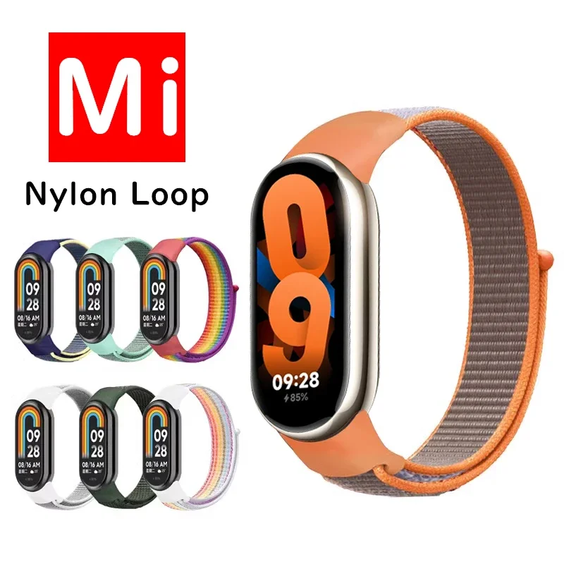

Ремешок для Xiaomi Mi Band 8, аксессуары для смарт-часов, сменный ремешок с нейлоновой петлей, браслет для Mi Band 8, ремешок для спорта