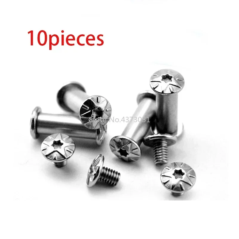 

10sets Stainless Steel Sleeve Screws for DIY Straight Knife Making Tool Folding Knife Spindle Screws Plum Screws