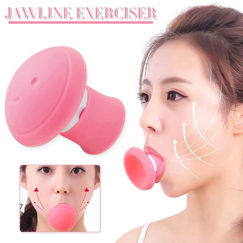 Silicone Jawline Exerciser Lifting Firming Face Double Chin Remover Ball Breathing Trainer Slimmer Muscle Training Face Lift Hot adjustable soccer ball skill training juggle band solo practice auxiliary circling elastic belt football kick trainer equipment