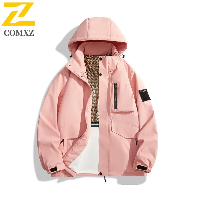 COMXZ Luxury Men Jacket Outdoor Adventure Thick Warm Coat Premium Hooded Camping Journey Cold Protection Winter New Outerwear