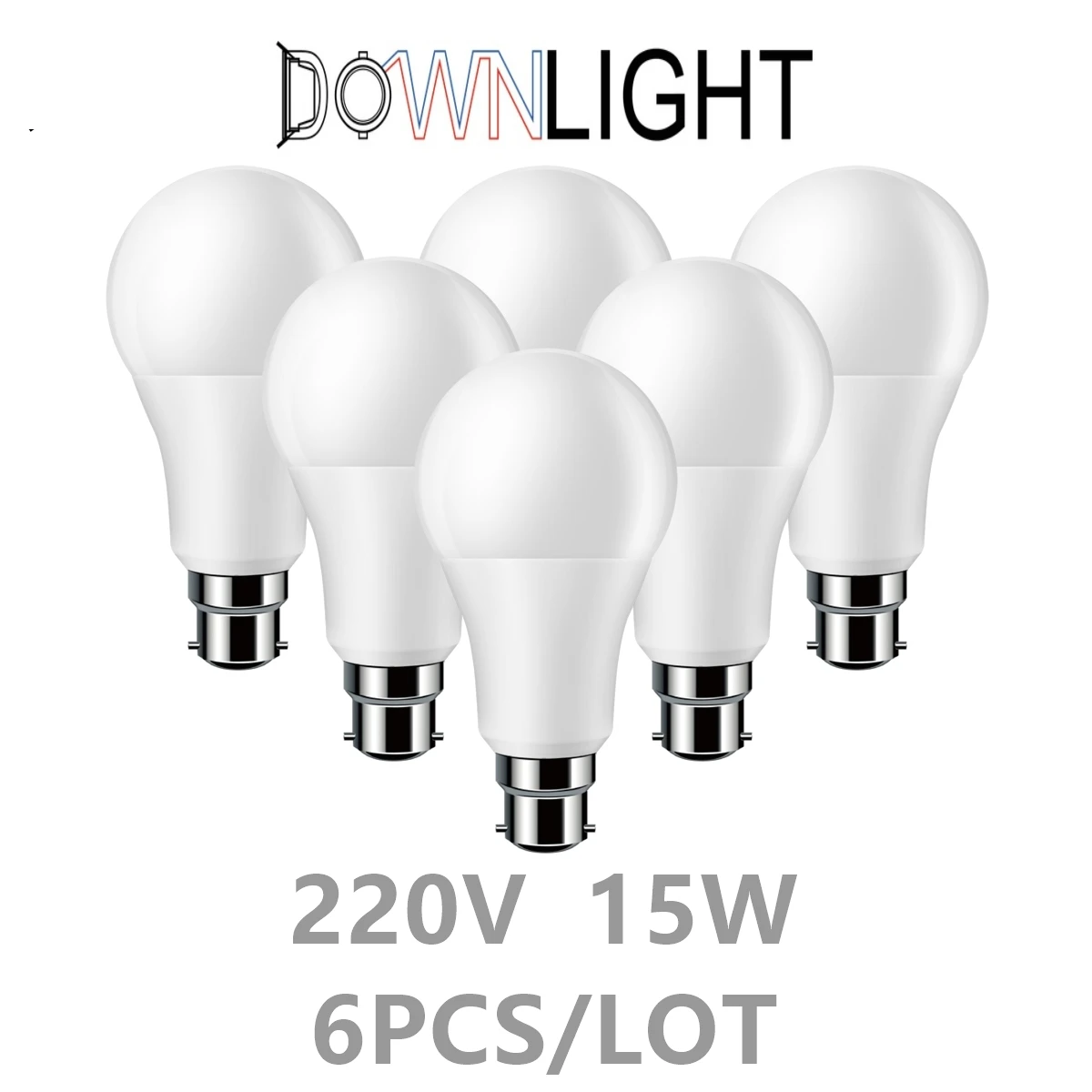 6PCS High power LED bulb 220V 15W E27 B22 super bright warm white light is  suitable for study, living room and office