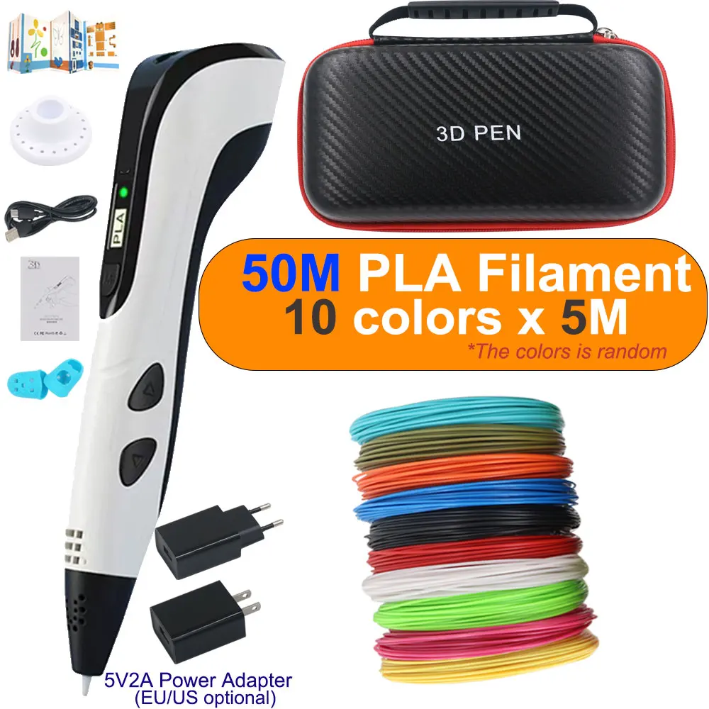 Innovative 3D Printing Pen Kit for Kids with Filament, Power Adapter, and Travel Case, Perfect Birthday or Christmas Gift