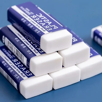 Gomme da Cancellare 2B per Bambini, Non Tossiche, per Studenti, Grandi Gomme Bianche Senza Sbavature per la Scuola, Confezione da 10