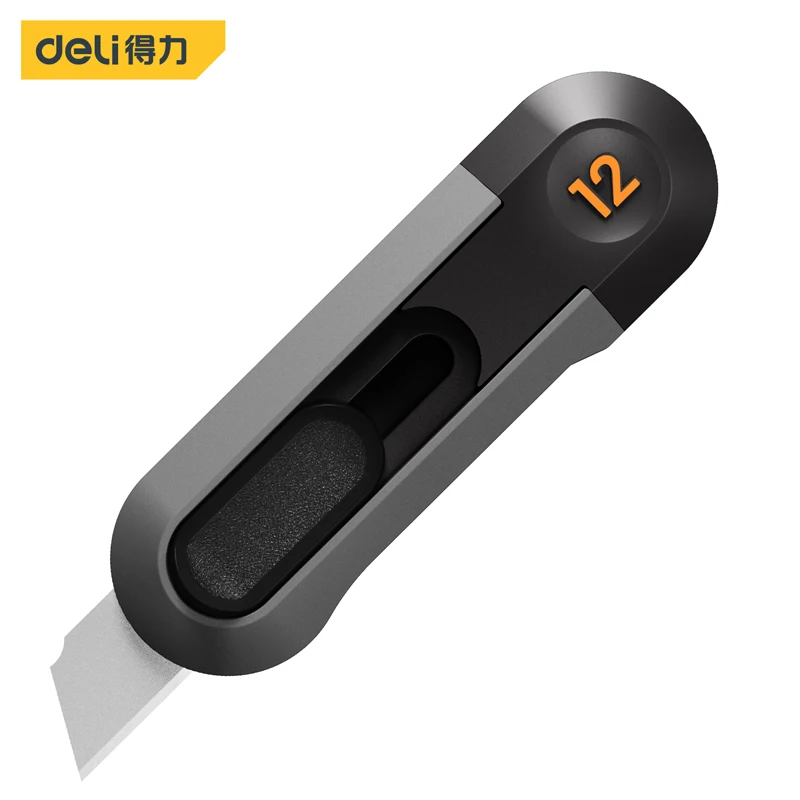 Deli Mini Portable Utility Knife Auto Retract Pocket Box Cutter Package Opener Wallpaper Carpet Knife For Cardboard Carton