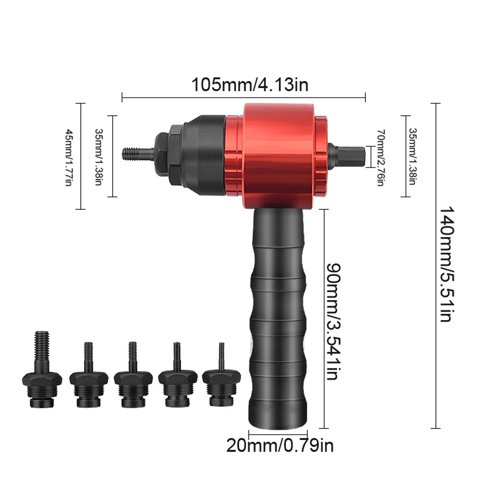 Detachable Manual Electric Rivet Nut Tool Conversion Accessories Hand Rivet Nut Tool Pneumatic Machine with Storage Box