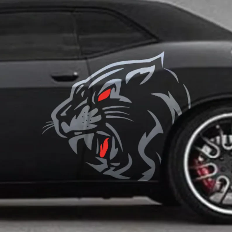 Angry Panther Jaguar For Dodge Challenger Hellcat Tattoo Grunge Design  Tribal Door Bed Side Pickup Vehicle Truck Vinyl Graphic D - Car Stickers -  AliExpress