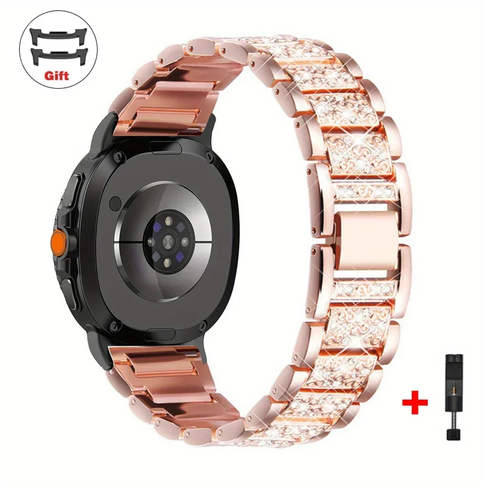 Elegant Diamond Bling Stainless Steel Watch Bracelet