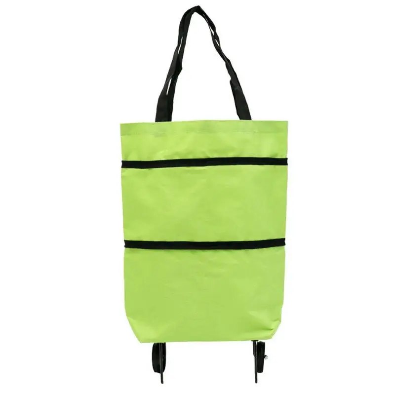 1Pc Pieghevole Shopping Pull Cart Trolley Bag Con Ruote Borse Per La Spesa Pieghevoli Borse Per La Spesa Riutilizzabili Organizer Per Alimenti Borsa P