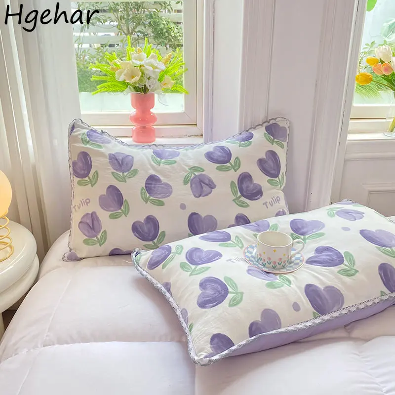 

Floral Pillow Case Bathroom Household Washable Removable 48x74cm Pillowcase Breathable Four Season Pillows Cover Skin-friendly