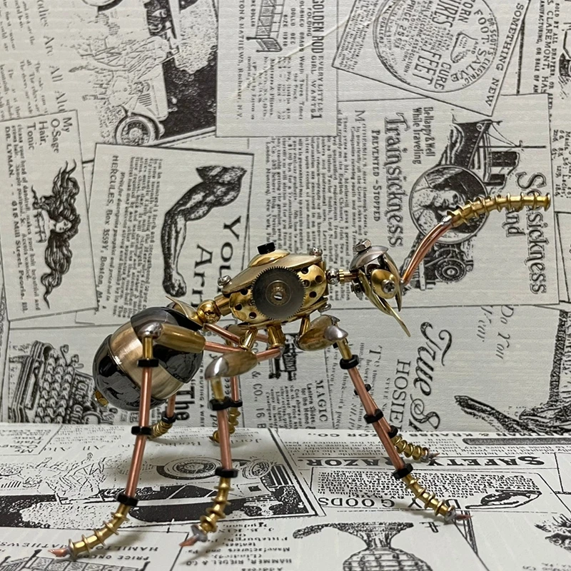 

Steampunk Mechanical Ant Insects Ornaments All Metal Insect Assembled toy Handmade Crafts Desktop Decoration - Finished Product