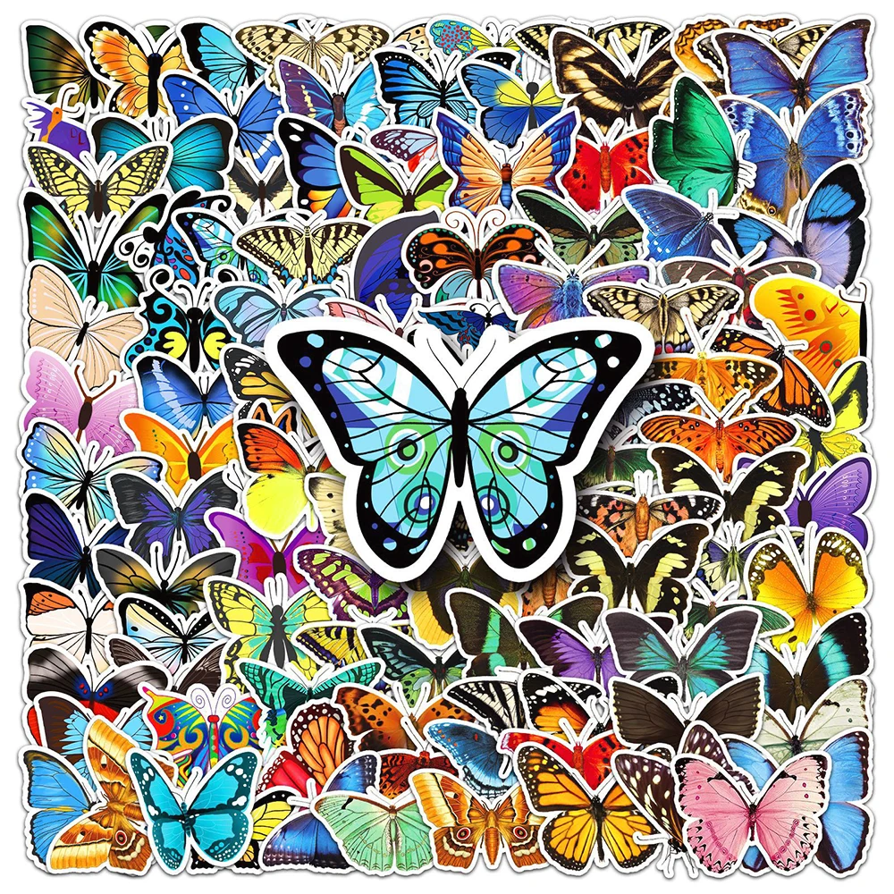 

25/50/108Pcs Cartoon Cute Butterfly Varied Graffiti Stickers Travel Luggage Helmet Notebook Phone DIY Comics Sticker Party Gift