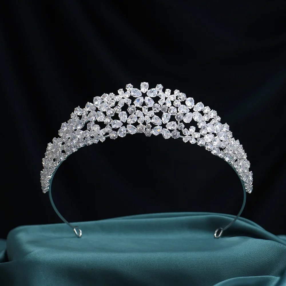 

Luxury Wedding Tiara Crown For Women Cubic Zirconia Bridal Tiaras Headdress Party Prom Hair Jewelry Accessories Bride Diadem