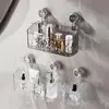 Suction Cup Bathroom Storage Basket Wall Mounted Cosmetic Storage Box Free Punch Shower Shampoo Holder Rack Bath Accessories 1