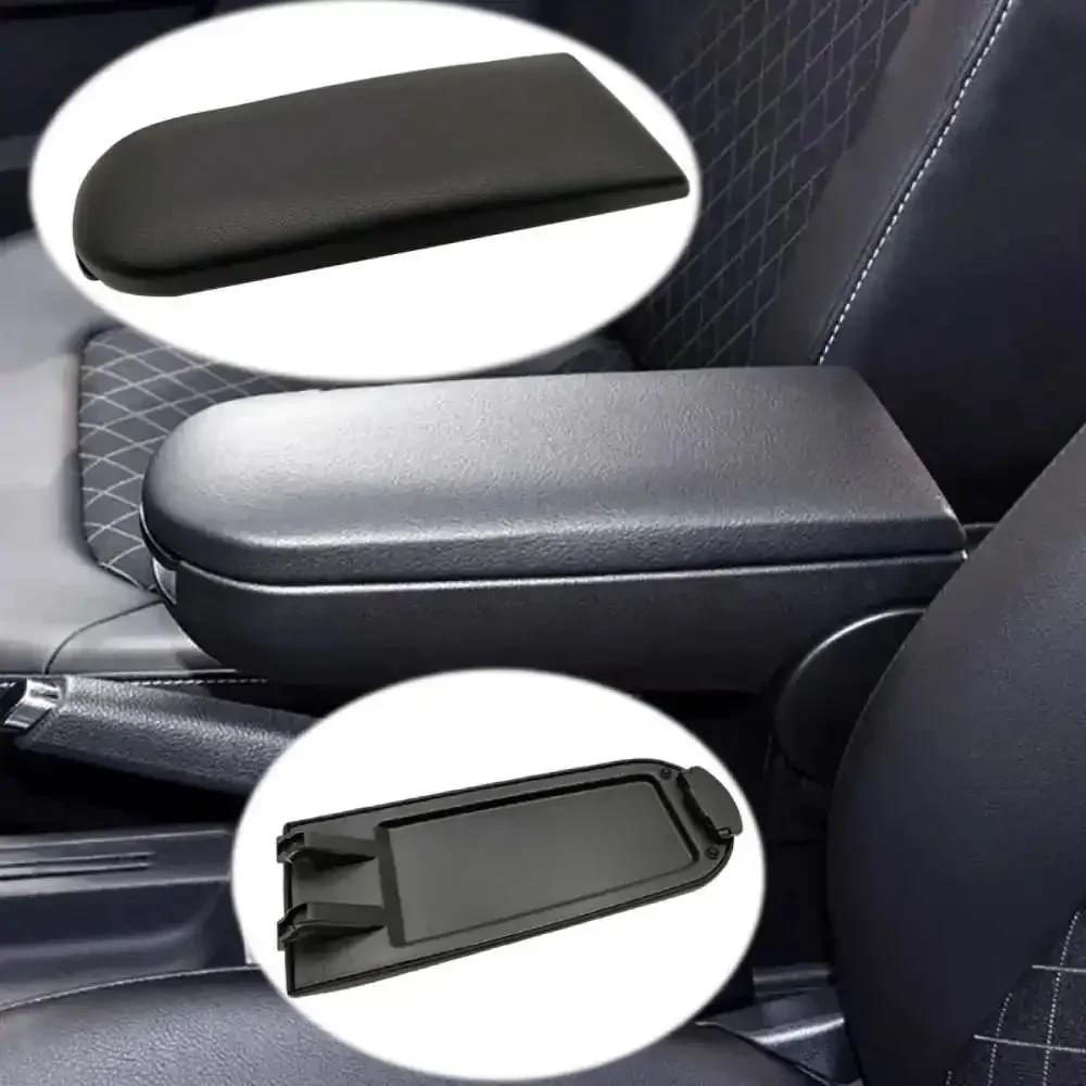 Leather Car Armrest Latch Lid Center Console Cover For VW Jetta Golf 4 MK4 BORA Passat B5 Beetle Polo 6R 9N 1PC