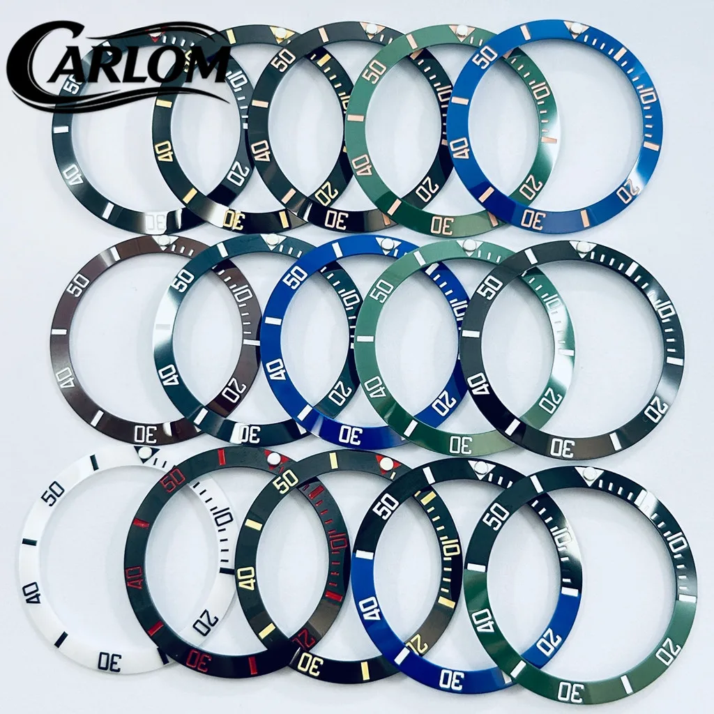 Black Blue Green Gray Ceramic Aluminium Sloping Bezel Insert