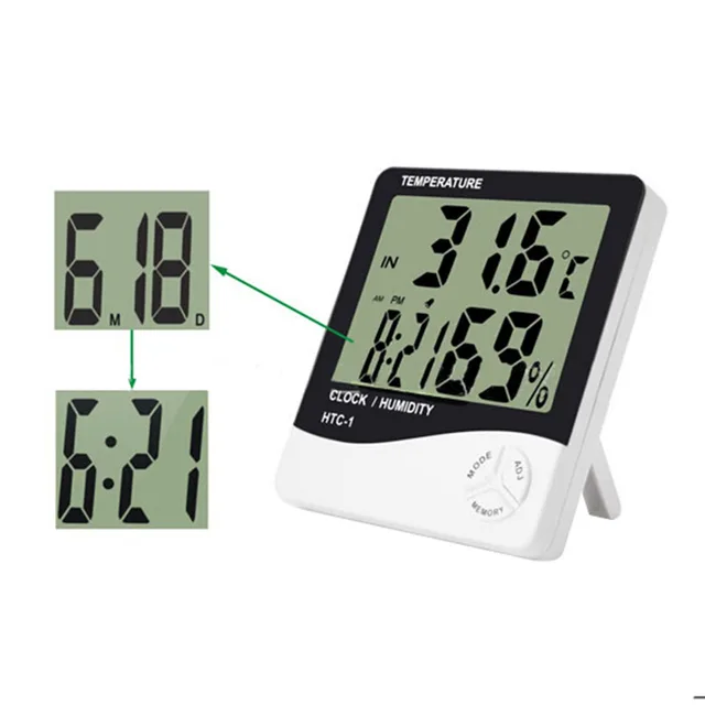 Room Indoor and Outdoor Electronic Temperature Humidity Meter Digital  Thermometer Hygrometer Weather Station Alarm Clock HTC-2 Manufacturers and  Suppliers - China Factory - SINOTIMER