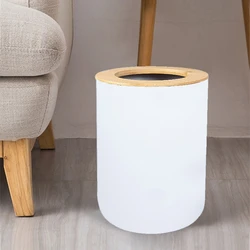 Sleek Black Plastic Waste Bin for Modern Kitchens and Bathrooms (White)