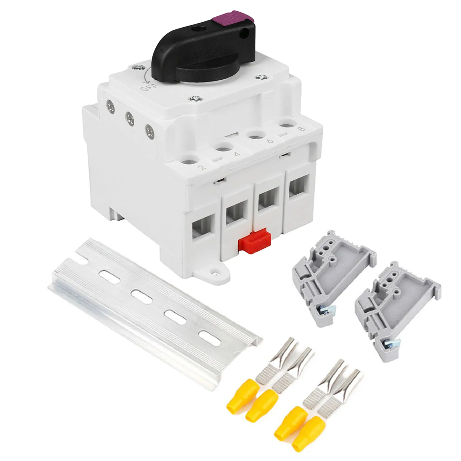 

DC Solar Disconnect Switch 32A PC Housing Photovoltaic Circuit Isolator 1000V Instantaneous On Off Changeover Switch
