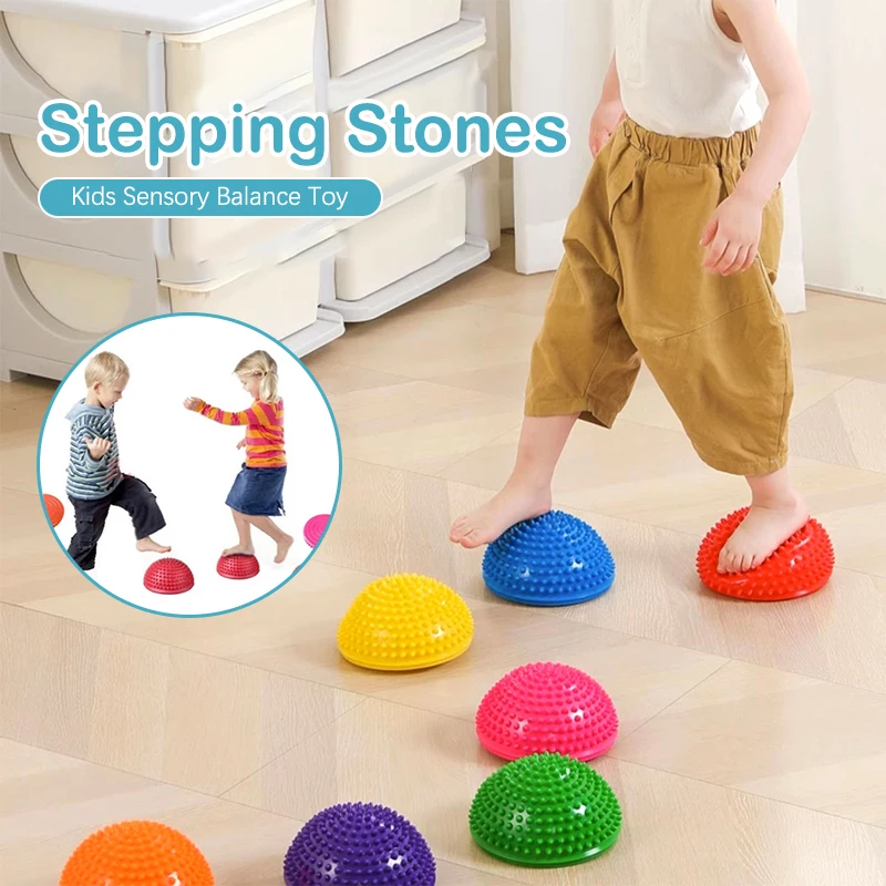 Bambini Balance Toy Balance Stepping Stone Durian Balance Ball Kids Sensory Balance Toy Autismo Toy Fitness Massage Yoga Ball Games