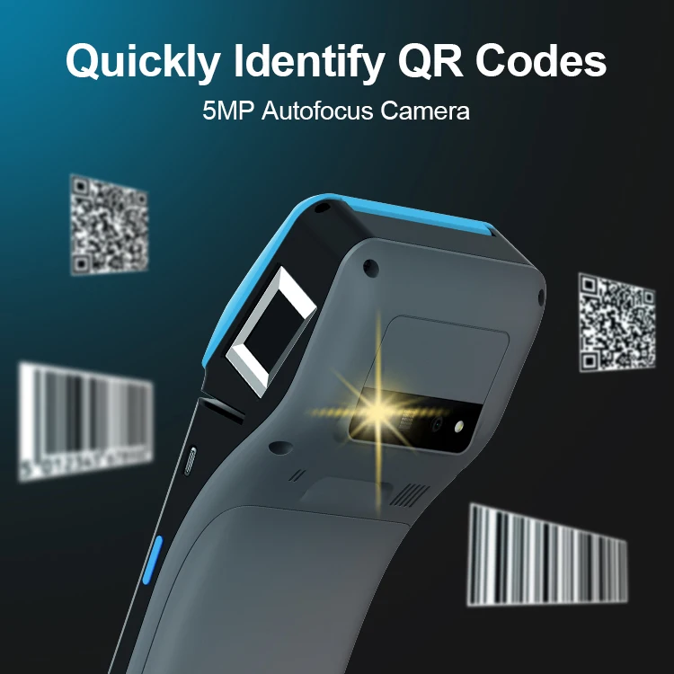 안드로이드 EMV PCI 휴대용 스마트 NFC 비접촉식 터치 스크린 POS 터미널, 프린터 IC 및 신용 카드 리더, Z500, BT5.0, 4G