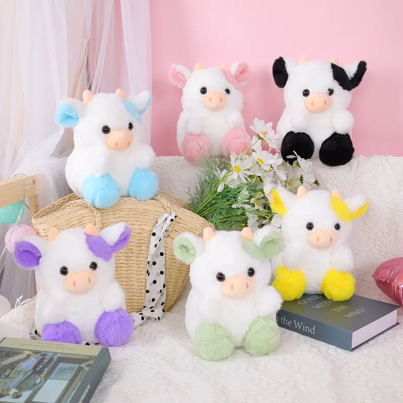 20cm/7.9in Strawberry Cow Stuffed Animals Cute Cow Plush Toys Hugging Pillows For Adults Children cute creative milk tea cup plush pillows kawaii soft stuffed toys for children novelty birthday gift 20 70cm pillows decor home