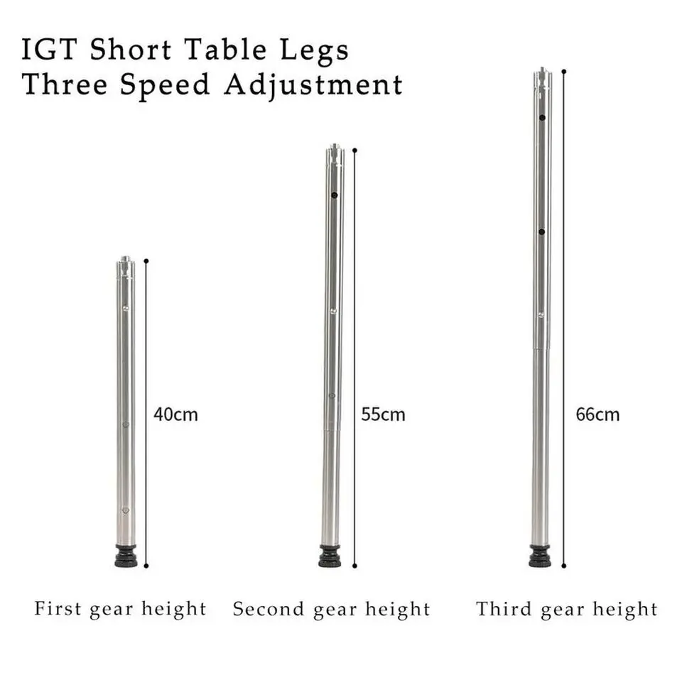 Description Picture 5 of itemIGT Table Legs Table Accessories, Stainless 3 Gear Adjustable Height, Telescopic Outdoor Camping, Portable Combination Table Leg
