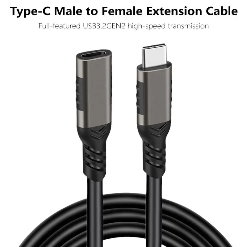 

TypeC Male to Female Extension Cable 100W USB TypeC Male to Female Extension Cable Extenders Wire Connectors
