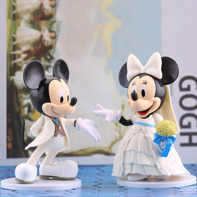 Hot Disney Cartoon Mickey Minnie Mouse Figure Heart Posture Action Figure  Model Statue Anime Coffee Machine Decoration Models - AliExpress