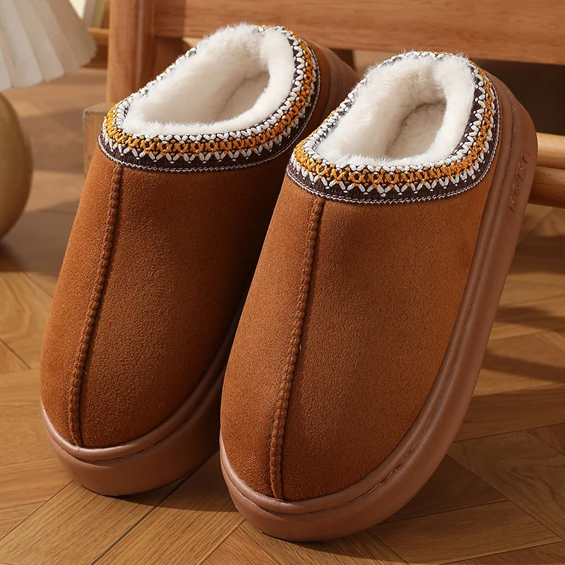 Fluffy Women’s House Slippers – Plush Winter Flats, Elegant Casual Footwear, Large Size 31 Beach Footwear Sandals