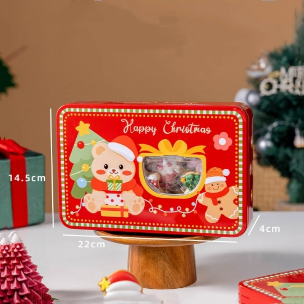 Metall Quadratische Weihnachten Süßigkeiten Box Große Weißblech Geschenk Boxen Keks Snack Lagerung Box Kinder Weihnachten Neujahr Weihnachten Party – Detail 12