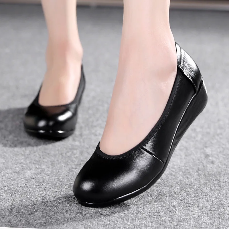 

Spring Autumn Genuine Leather Slip on Flat Shoes Woman Loafers Casual Shoes Women Flats Work Shoes Mom's Shoes
