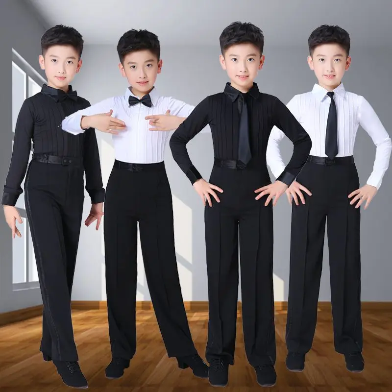 Dance Shirts Dance Pants Ballroom Boy Latin Dancing Tango Competition Suit Children Professional Dance Wear