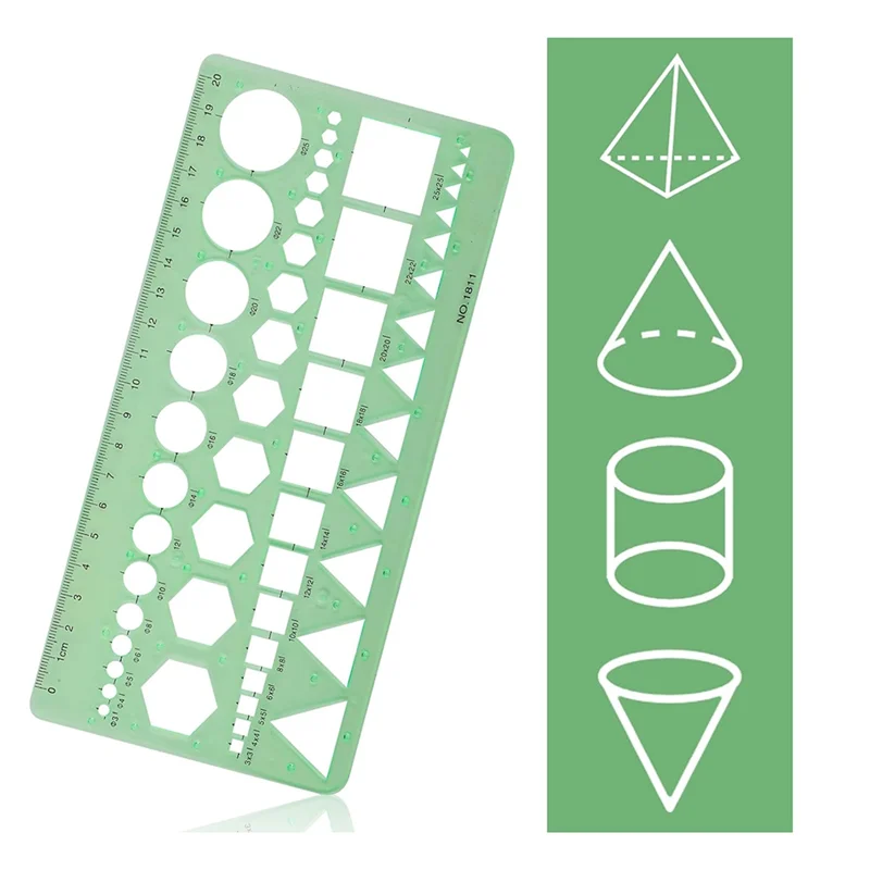 ALIM-4Pcs 드로잉 도면 도구 용 원형 템플릿 기하학적 원형 원형 및 타원형 스텐실 거푸집 눈금자 측정 도구