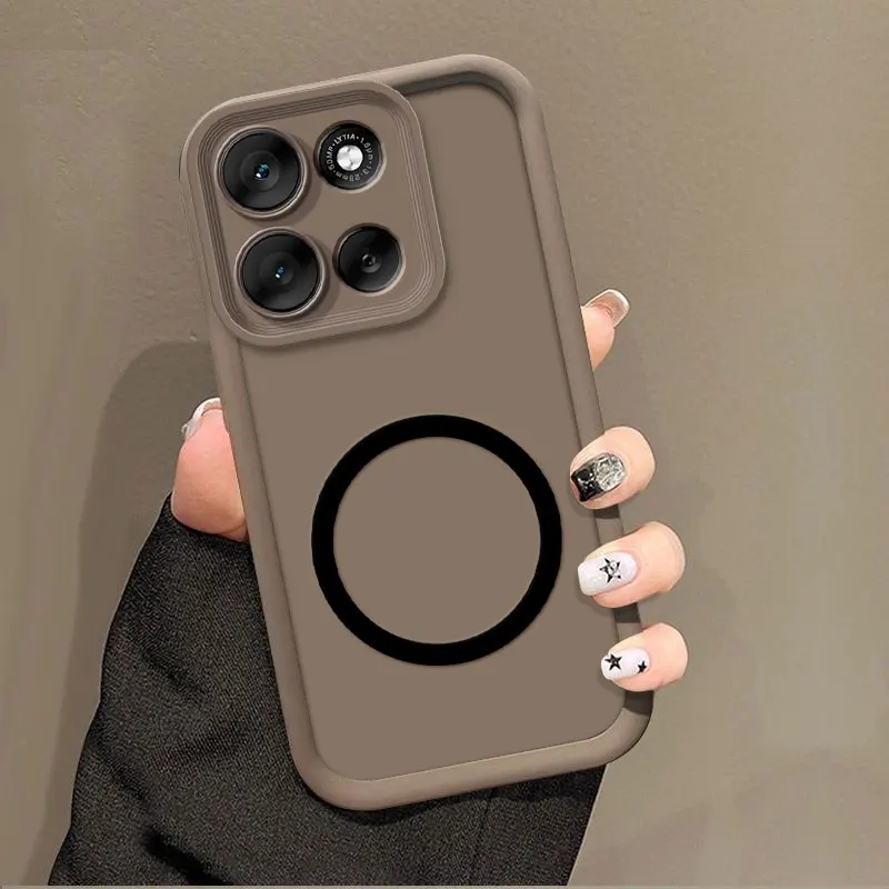 Soft Silicone Shockproof Phone Case with Magnetic Ring and Protective Bumper