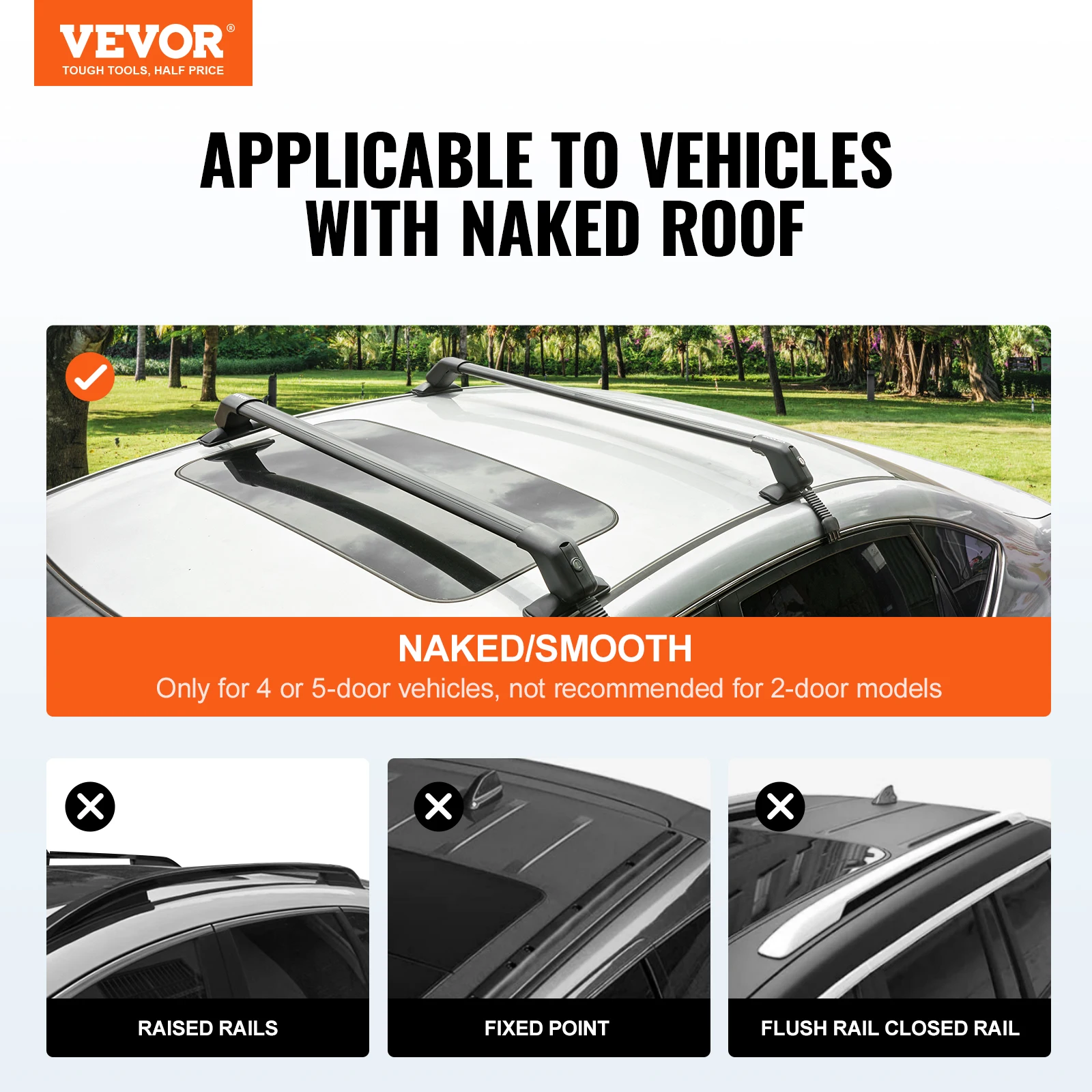 Car Roof Rack Strap 155lbs Universal Aluminum Roof Rack Crossbars Adjustable with Lock for SUV & Vans Car Exterior Parts