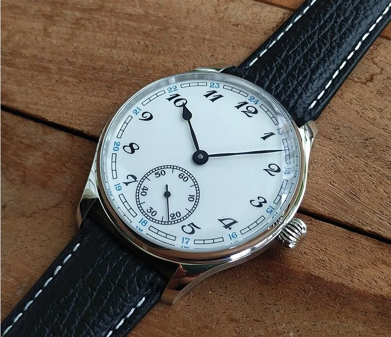 

44mm Vakuy Men's Watch Small Second Hand Baking black Pointer Enamel Dial Manual Mechanical Watch Men's Pilot Watch St3621 GR05