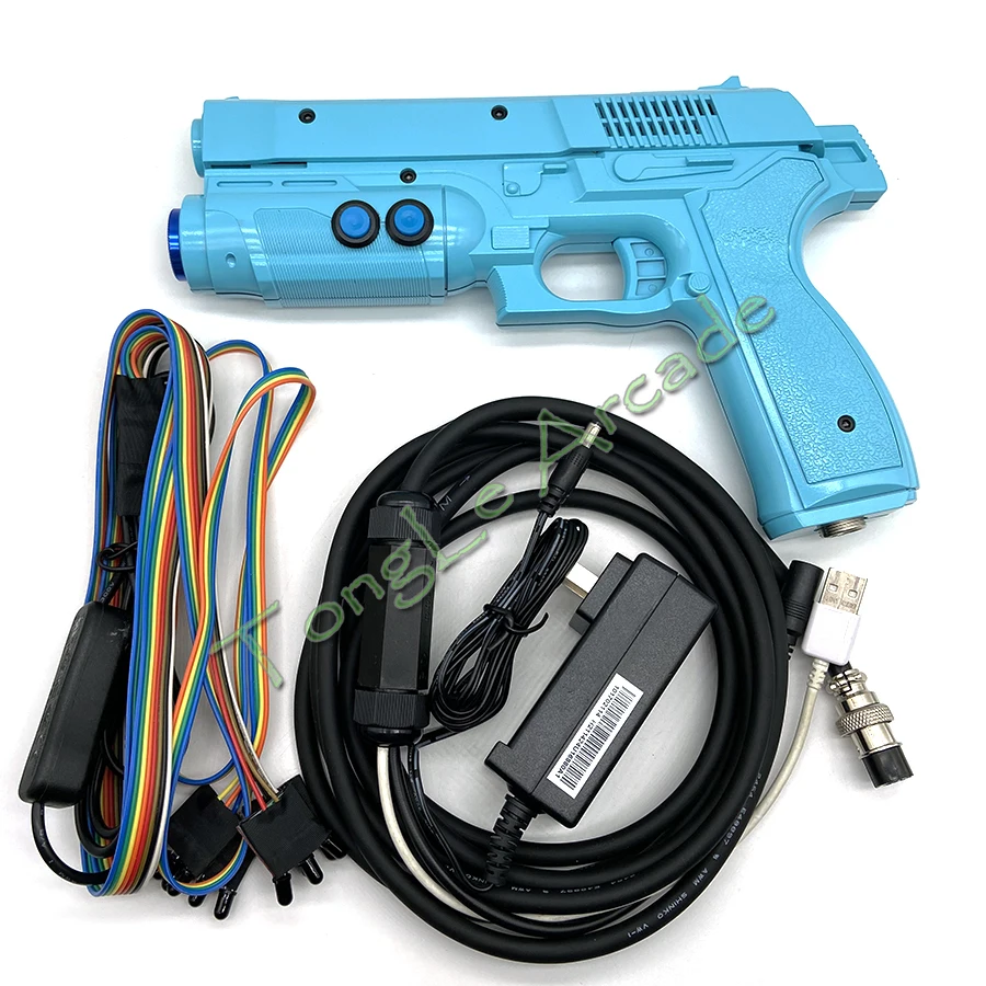 

USB Arcade Game Time Crisis 4 Style Light Gun Gamepad with 4 LED Sensor Electromagnet Vibration for PC Simulator Shooting Games