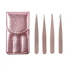 Stainless Steel Eyebrow Tweezers Point Tip/Slant Tip/Flat Tip Hair Removal Makeup Tool Kits With Bag 1