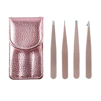 Stainless Steel Eyebrow Tweezers Point Tip/Slant Tip/Flat Tip Hair Removal Makeup Tool Kits With Bag 1