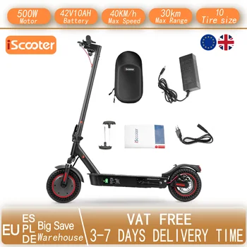 Monopattino Elettrico IScooter I9 Max con Motore 500W, Batteria 36V10AH, Pneumatici a Nido d'Ape da 10 Pollici, Pieghevole per Adulti