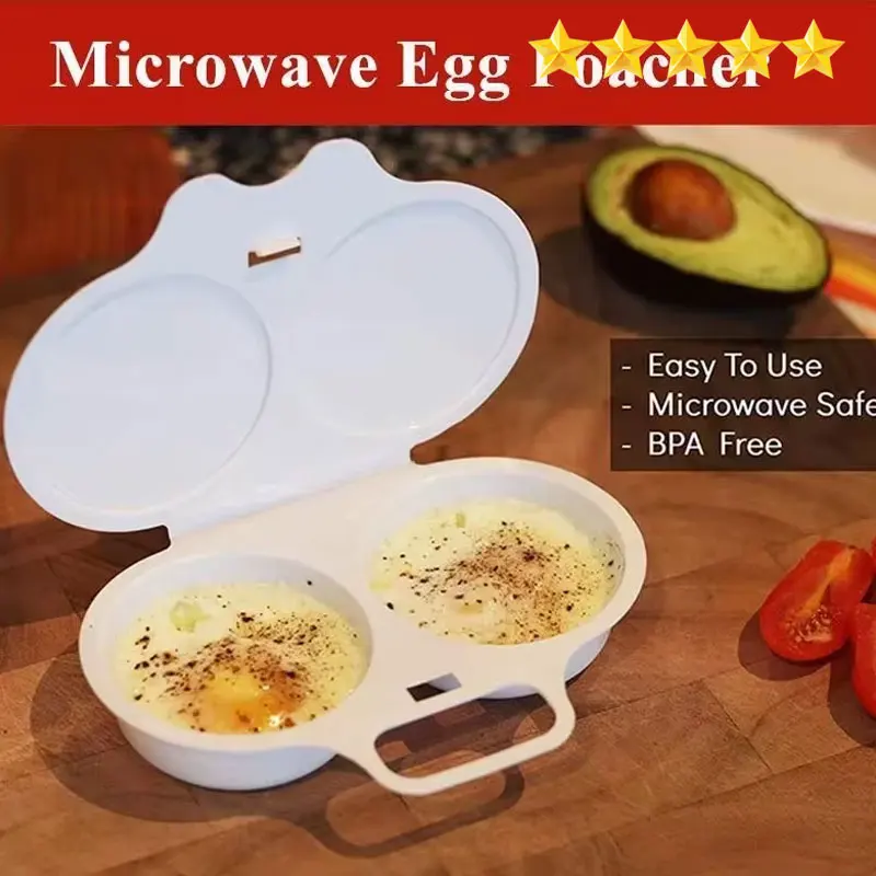 【Hot sales】Food Grades Plastic Microwave Cooking Eggs Steamer Convenient Kitchen Cooking Mold Egg Poacher Kitchen Gadgets
