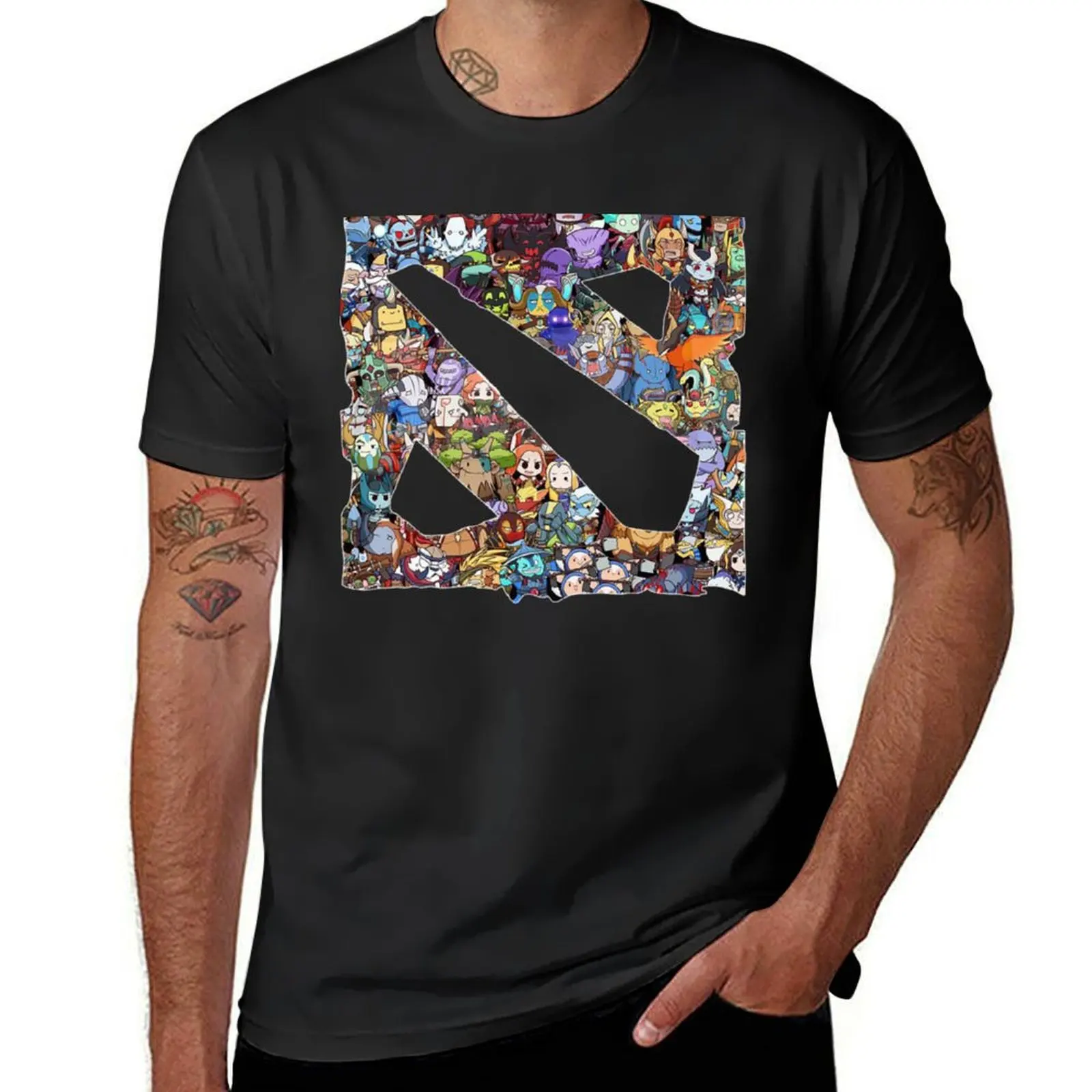 Tutti Gli Eroi In Dota 2 Logo, Dota, Dota 2, Hero, Thunder Predator Rtz, Nigma, Og, Secret, Eg, T-Shirt Divertente