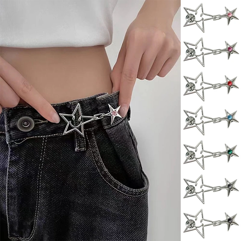 Star Non Nail Button Accessories Jeans Button Waist Adjustment Non Sewing Metal Pin Pants Sewing Accessories