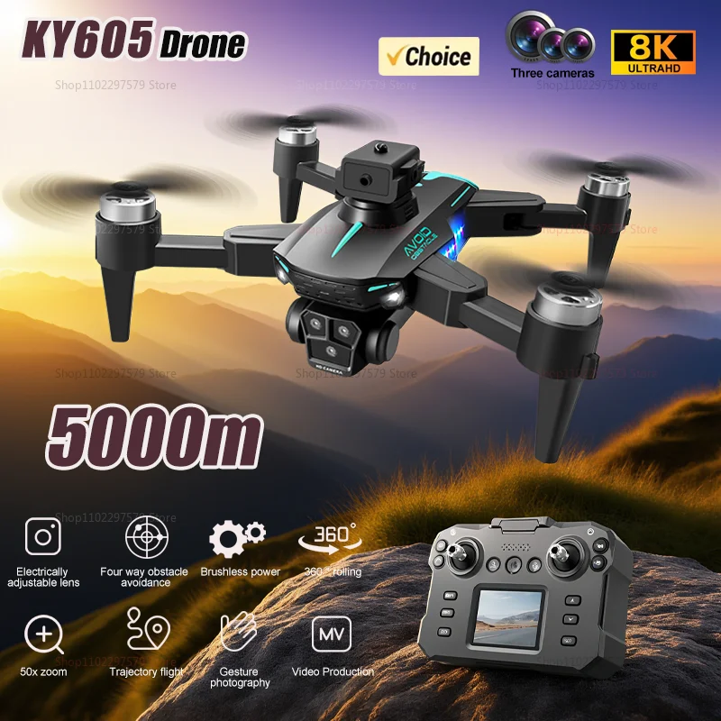 NEW KY605S RC Drones with Screen 8K HD Camera Professional Aerial